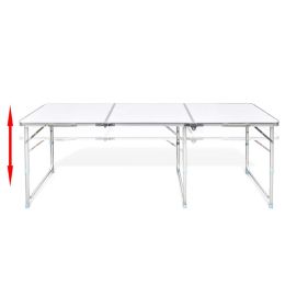 Foldable Camping Table Height Adjustable Aluminum 70.9"x23.6"