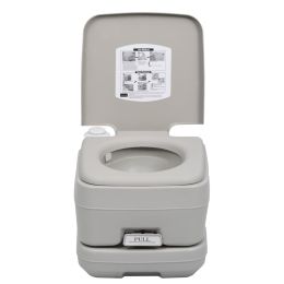 vidaXL Portable Camping Toilet Gray 2.6+2.6 gal