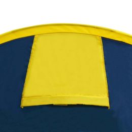 vidaXL Camping Tent 4 Persons Navy Blue/Yellow