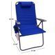 2-Pack Reclining 4-Position Oversize Beach Chair; Blue