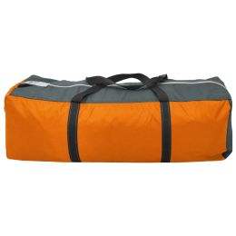 vidaXL Camping Tent 9 Persons Fabric Gray and Orange