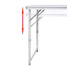 Foldable Camping Table Height Adjustable Aluminum 47.2"x23.6"