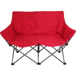 Camping Love Seat Chair; Red; Adult use (Color: Red)