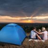 4 Persons Camping Waterproof Tent Pop Up Tent Instant Setup Tent w/2 Mosquito Net Doors Carrying Bag Folding 4 Seasons